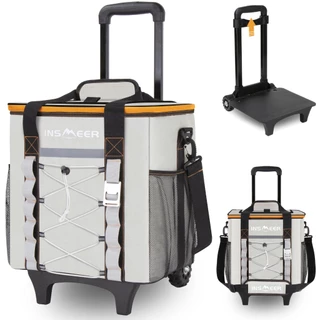 30 L Bolsa Térmica Grande Com Roda Refrigerador Dobrável Cooler