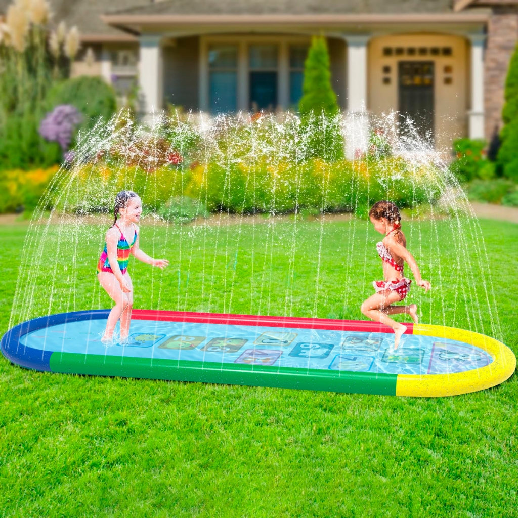 Escorregador Infantil 250*100cm Piscina Infantil Splash Sprinkler Pad
