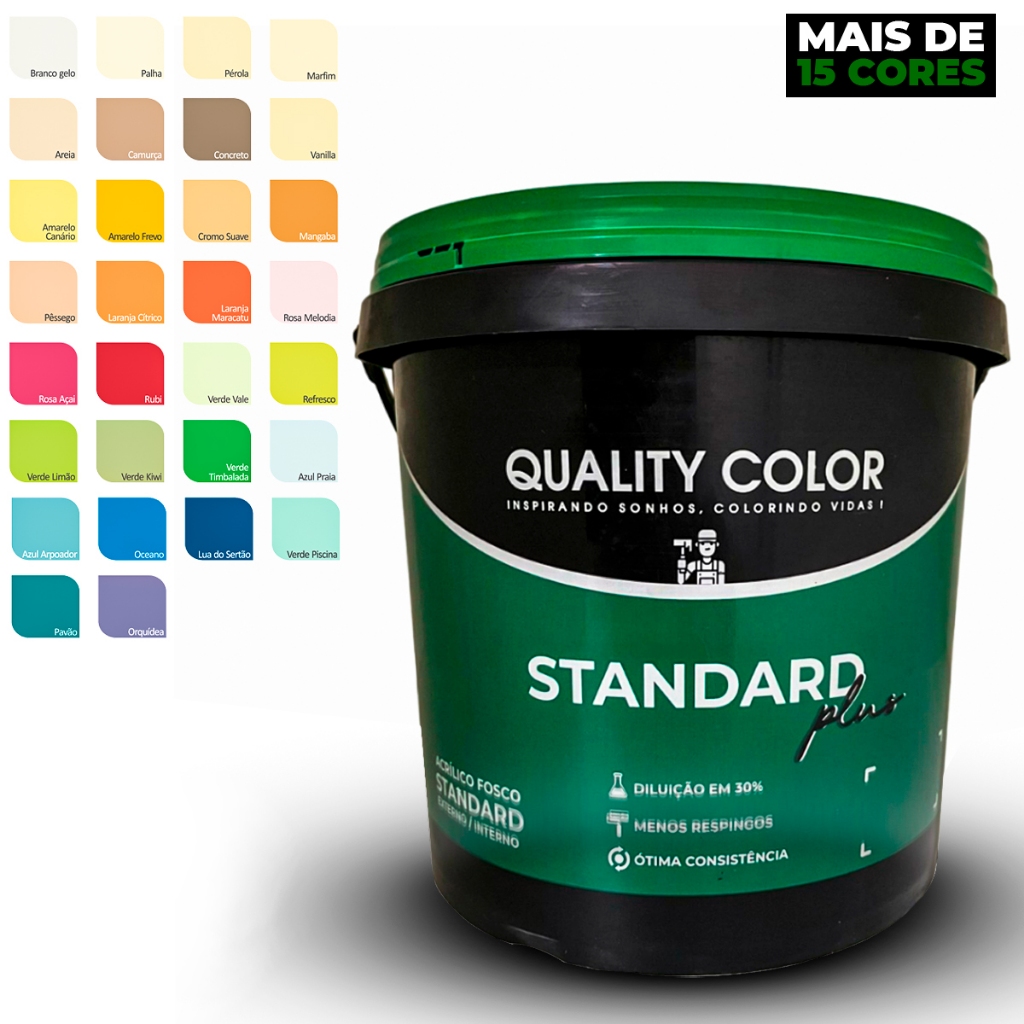 Tinta Para Parede Standard Plus Anti Mofo Acrilica De 3,6 Litros 4kg ...