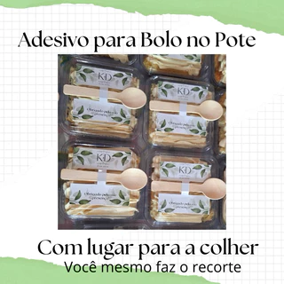 Adesivo Para Bolo No Pote Folha Impressa