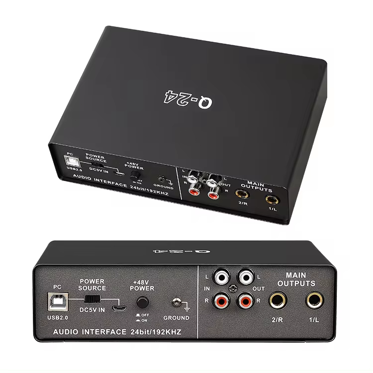 Teyun-Universal Professional Audio Interface, arranjador do computador USB, placa de som com monitor, guitarra elétrica, gravação ao vivo, Q24