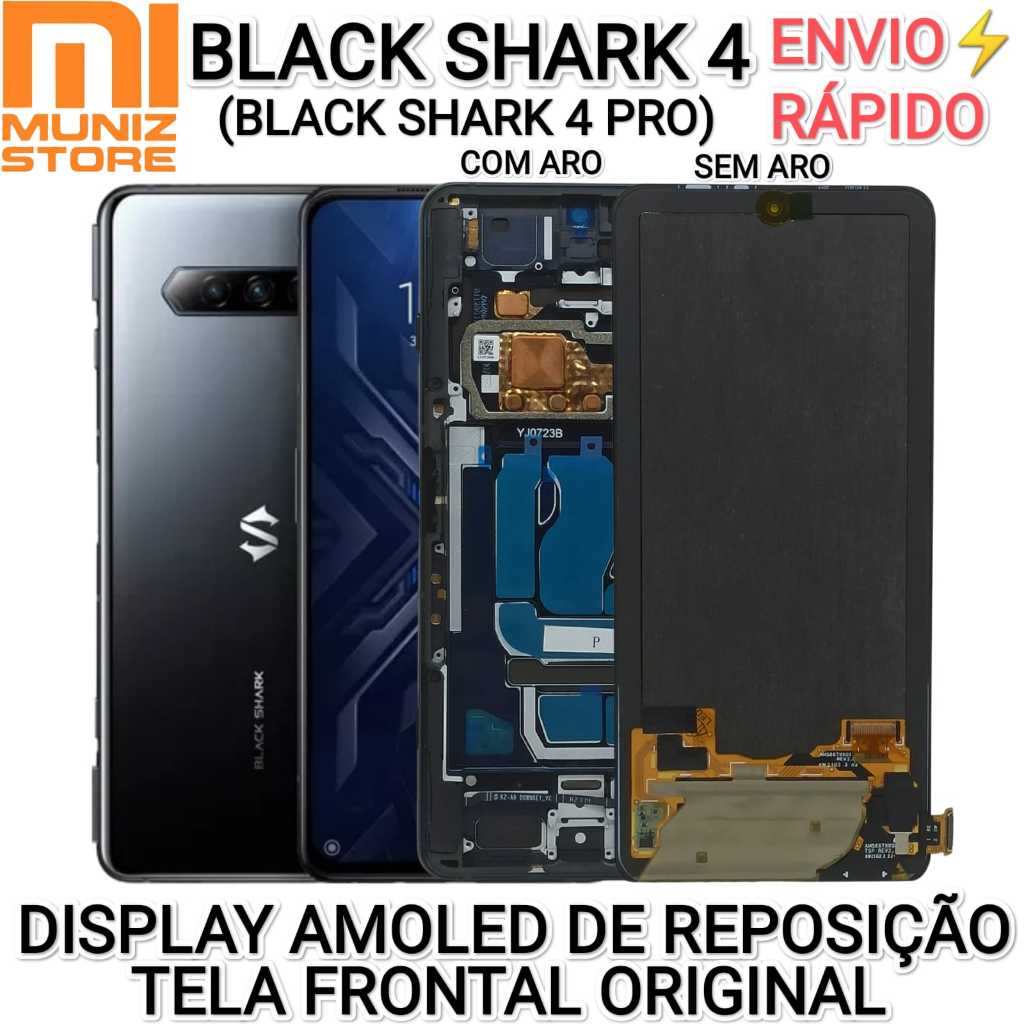 Display Black Shark 4 Pro 5G Amoled com Moldura Aro Original de ...