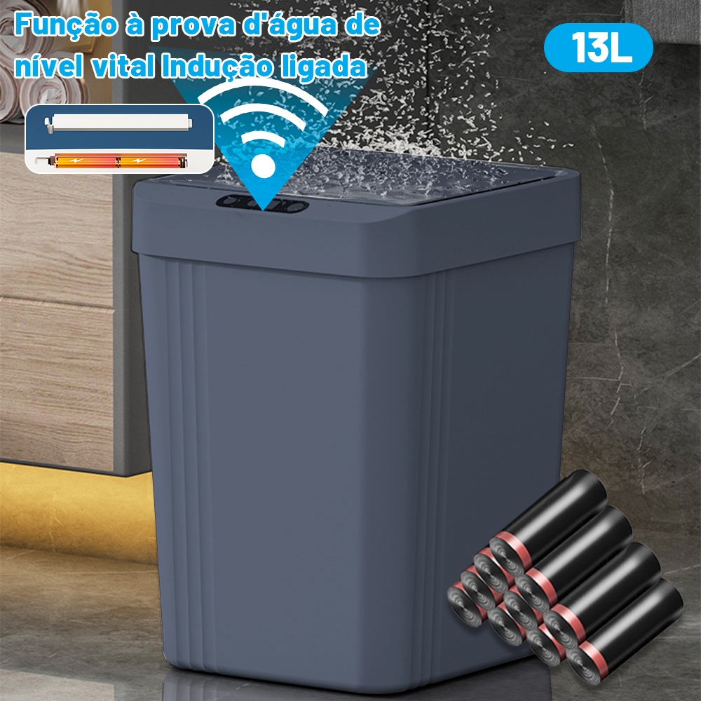Lixeira Sensor 12-20L Automática Inteligente de Banheiro Cozinha Escritório