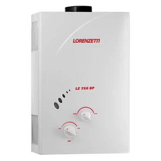 Aquecedor De Água A Gás Lorenzetti 750BP 7,5 Litros GLP(ESTE AQUECEDOR É PARA GÁS DE BOTIJÃO/ OU CILINDRO)