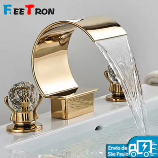 Torneira Banheiro Dourada Conjunto De Lavabo Torneira Banheiro Bancada Água Quente E Fria