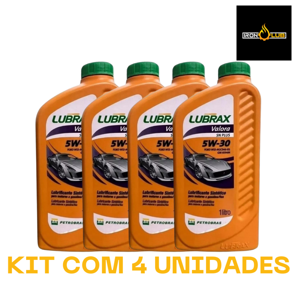 KIT 4 LITROS LUBRAX 5W30 VALORA SINTÉTICO | Shopee Brasil