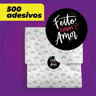 500 Adesivos Personalizados Etiqueta lacres para embalagens, rótulos, produtos e envelopes