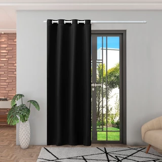 Cortina Para Porta Balcão Folha Única 1,40 x 2,50 M Jasmim Preto