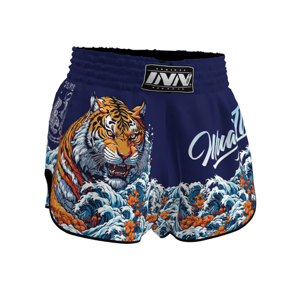 Short Muay Thai Boxing Tailandês Curto Tiger Waves Unissex