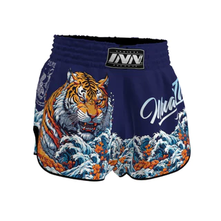 Short Muay Thai Boxing Tailandês Curto Tiger Waves Unissex