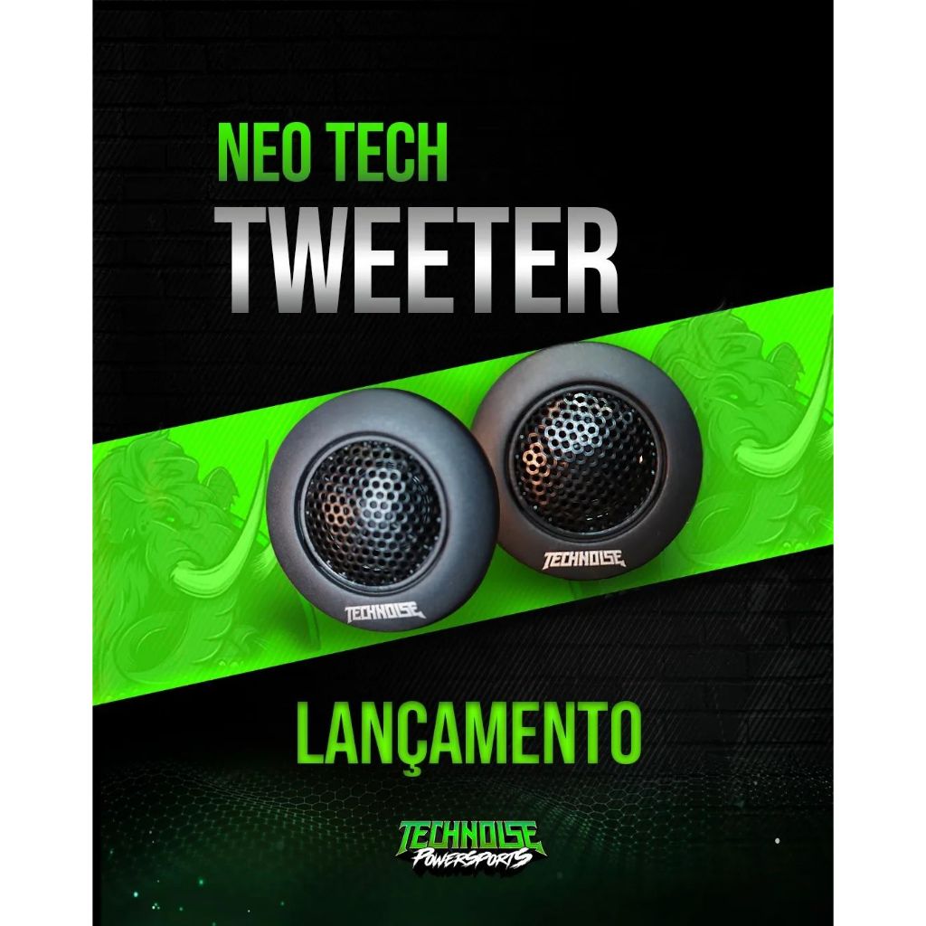 PAR Tweeter NEO TECH painel carro Technoise 30W RMS Para Porta e