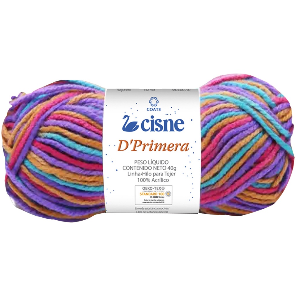Novelo de Lã Cisne D'Primera Coloridas 40g 84m Crochê Tricô