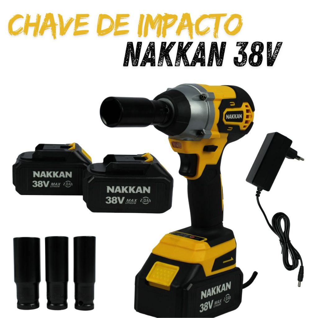 Chave De Impacto nakkan Bateria Lítio Sem Fio 38v Brushless