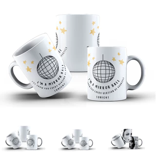 Caneca Taylor Swift Mirror Ball COM SEU NOME Vários Modelos