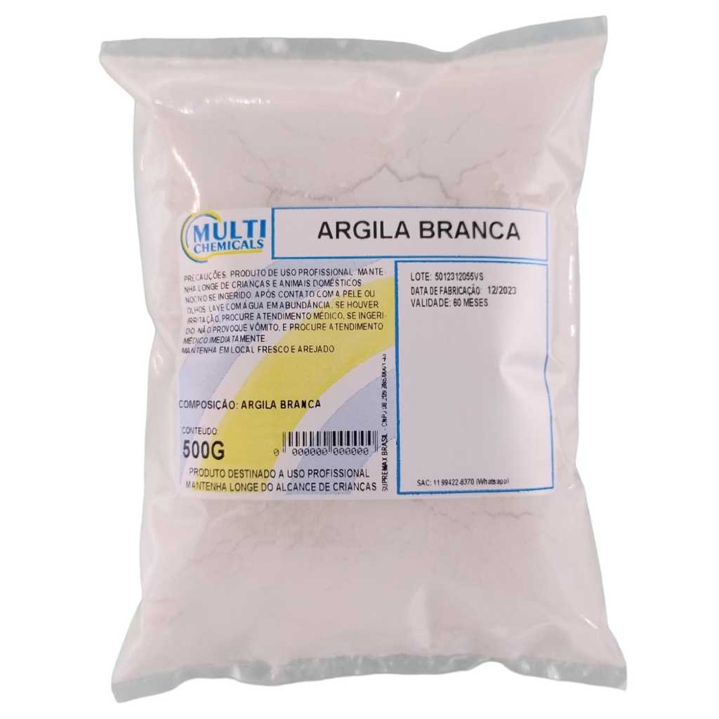 Argila branca - 500G - Premium - Pura