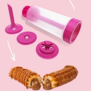 Máquina De Fazer Churros Fácil Modelador Rechado Forminha Recheio 2 em 1