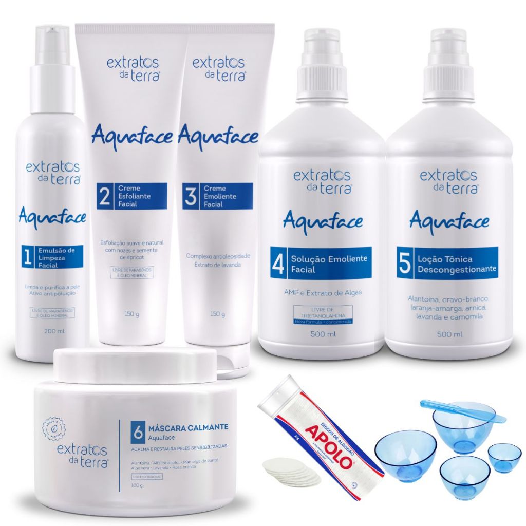 Kit Limpeza De Pele Aquaface Extratos Da Terra Profissional Completo ...