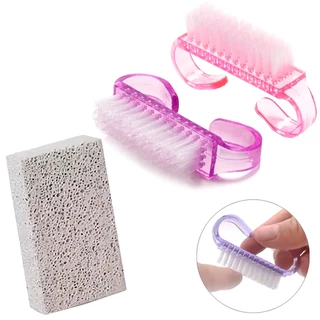 Kit Escovinhas e Pedra Pomes Para Esfoliação de Pele Remover Calos