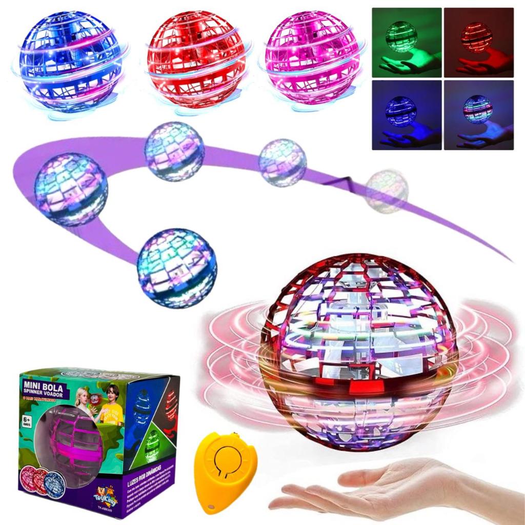Bola Voadora Mini Drone Boomerang Bola Maluca Com Led Para Crianças Brinquedo Infantil Ideal Para Presentes