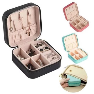 KIT 1/2/3/4 PCS Porta Joia De Bolsa Para Viagem Portátil caixa de armazenamento bolsa anel colar Bom Presente