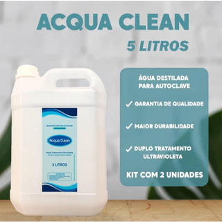 KIT 2 Galões Agua Destilada para Autoclave Esterilização 5 litros