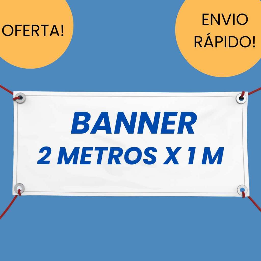 Banner 2x1 / Banner em lona 2 metros x 1 metro lona reforçada envio ...