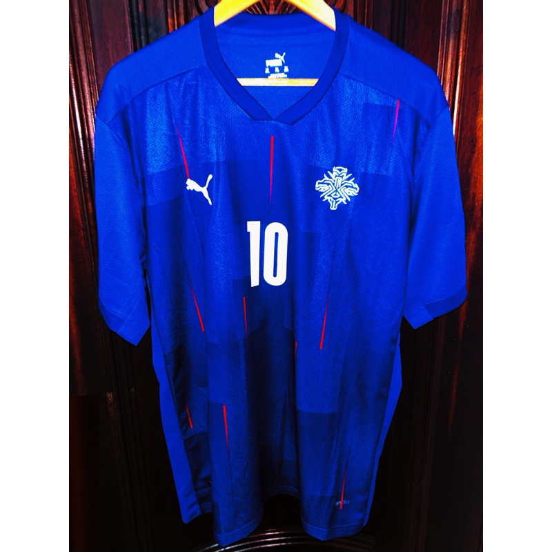 Camisa de time Islândia 2020 com todos os patchs (Sigurdssom/10)