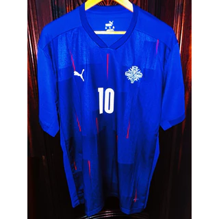 Camisa de time Islândia 2020 com todos os patchs (Sigurdssom/10)
