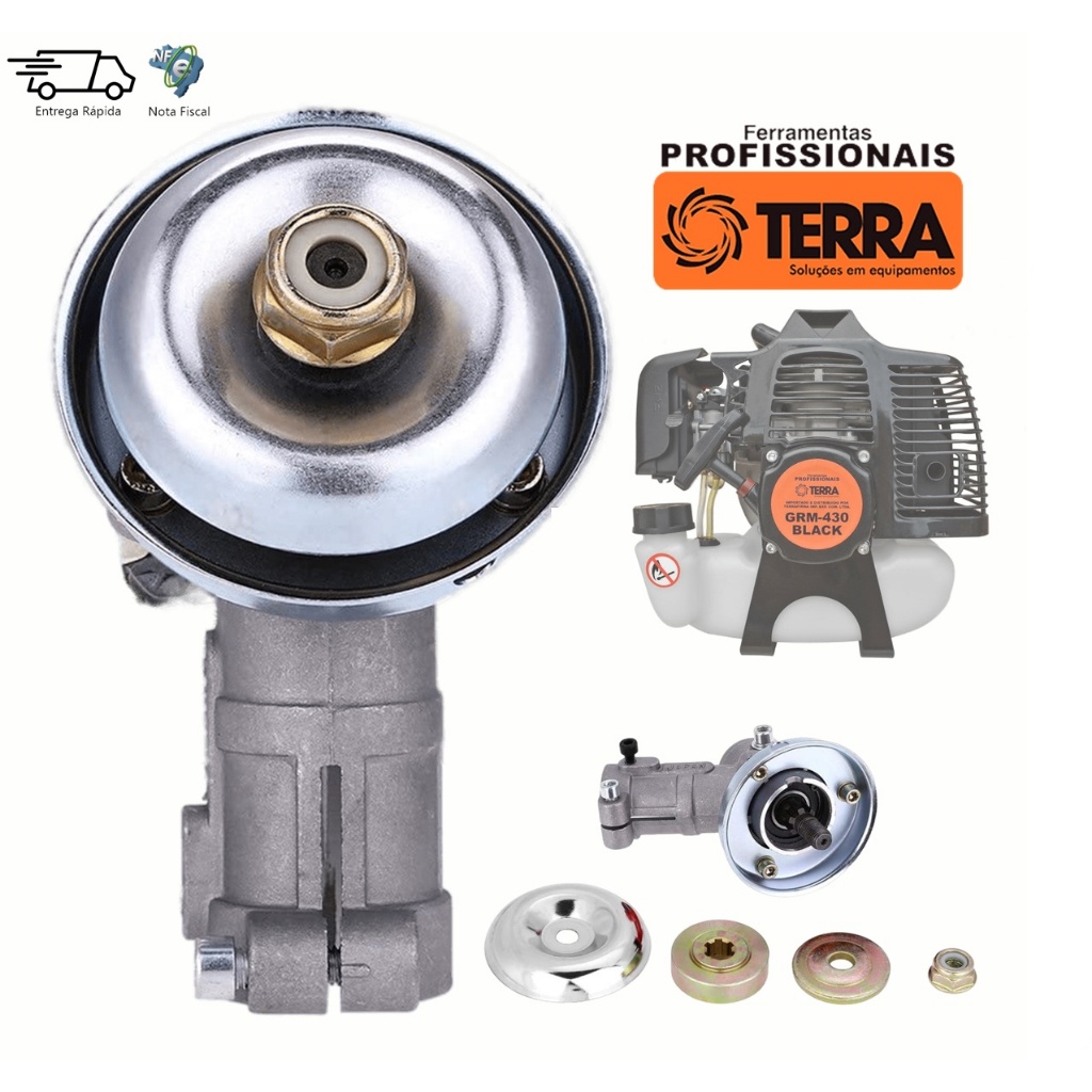 Caixa Transmissão Ponteira P/ Roçadeira Terra Grhb-430 / GR-520 XP /  Grh-520 Black | Shopee Brasil