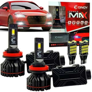 Kit Lâmpada Premium Ultra Led Canceller Sem Erro H1 H3 H4 H7 H11 H15 H16 H27 HB3/HB4 HIR2 + Pingo T10 Canbus
