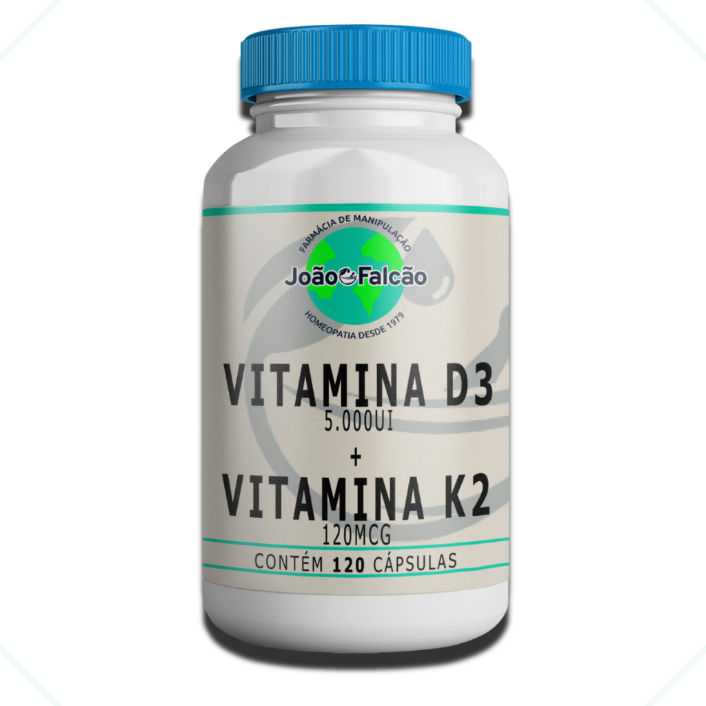Vitamina D3 5.000Ui + Vitamina K2 mk7 120Mcg - 120 Cápasulas