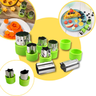 Kit com 9 Mini Cortadores de Frutas e Legumes - Moldes para Biscoito, Bolachinha e Pasta Americana