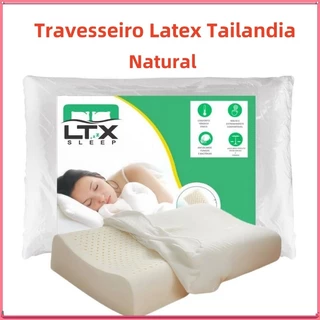 Kit 2 Travesseiro de látex tailândia Natural Ortopedico para coluna cervical-LTX