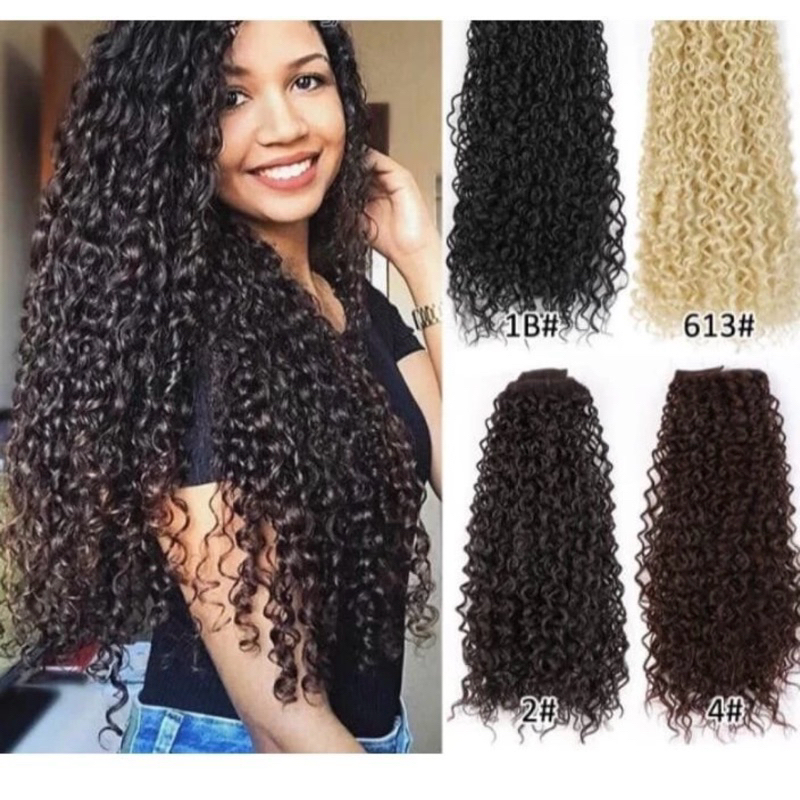 Alongamento Cabelo Aplique Tic Tac Mega Hair Cacheado | Shopee Brasil