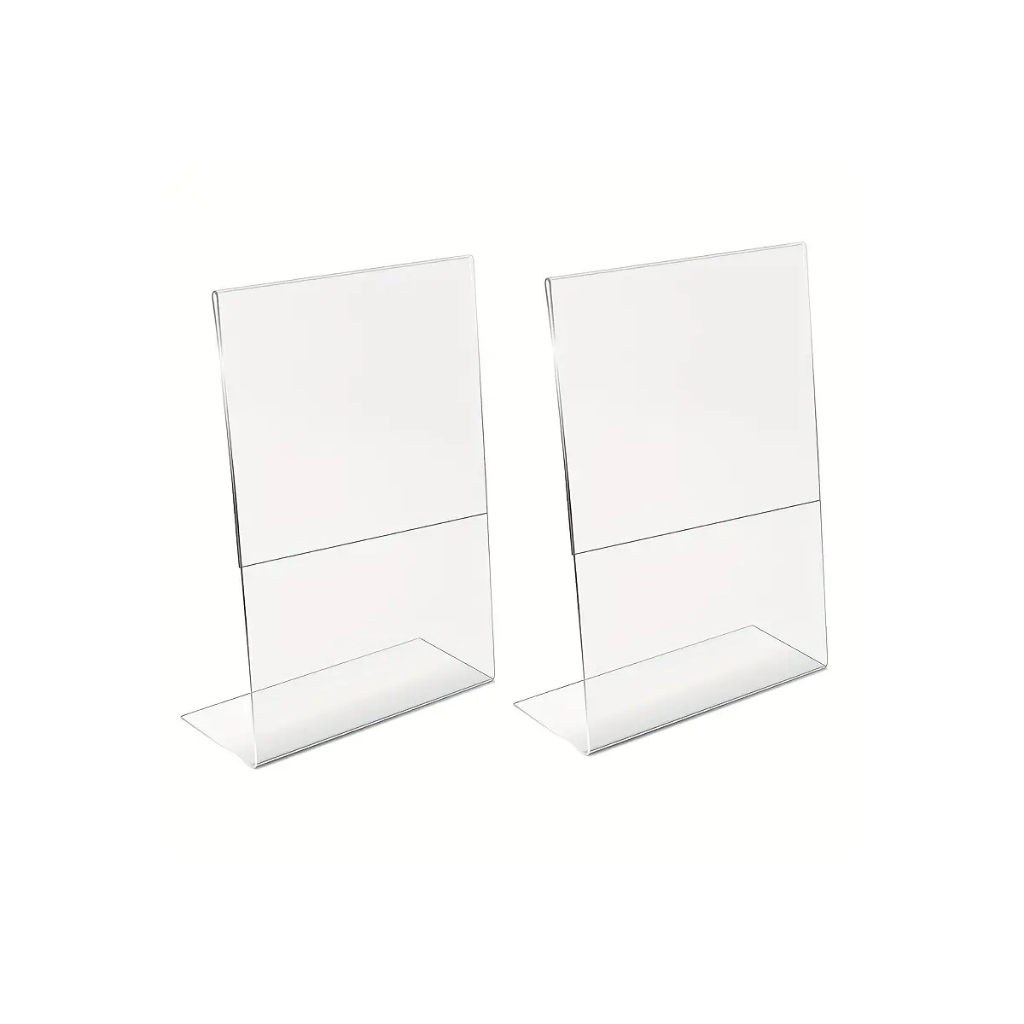 Kit com 2 Display Expositor Acrilico L Tamanho A5 15x21cm Ve