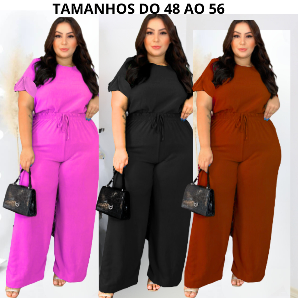 Conjunto Plus Size 48 ao 58 social feminino saia e blazer plus size plush alfaiataria Cropped Elegante Pantalona