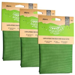 3 Pano De Limpeza De Vidros magico Ecomais ecologico Ákora Premium 3 Unidades