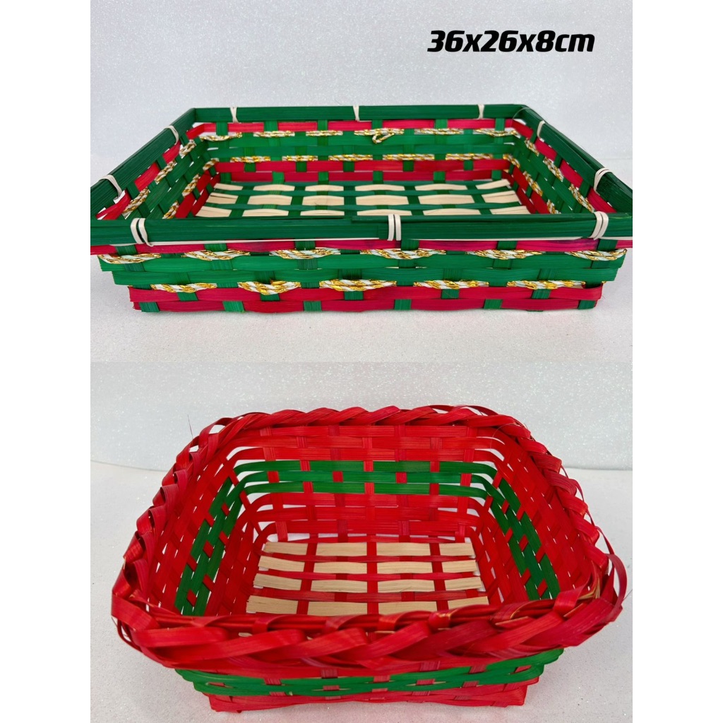 Cesta de Natal Lindo De Bambu Feliz Natal Para Decoração de Mesa Vespera de Natal