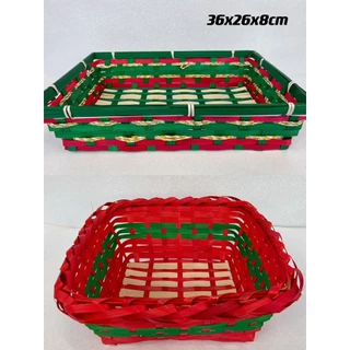 Cesta de Natal Lindo De Bambu Feliz Natal Para Decoração de Mesa Vespera de Natal
