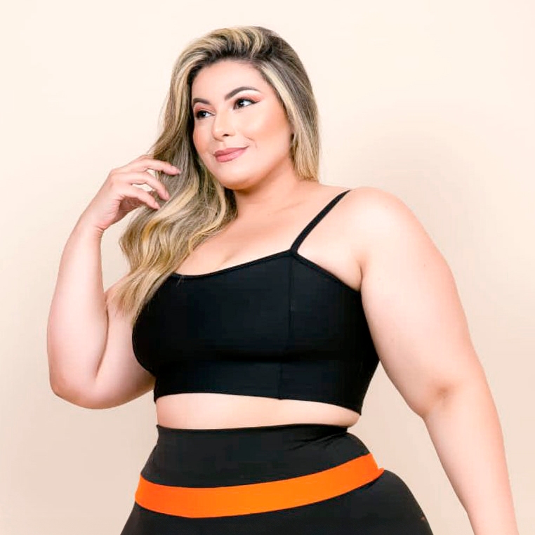 Top Feminino Alcinha Plus Size ou Slim S/ Bojo Básico Suplex Ginastica Academia