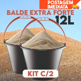 Balde Plástico Com Alça 12 Litros Kit 2und