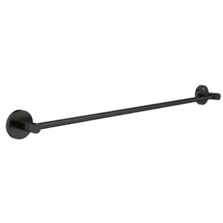 Suporte Porta Toalha Banho Preto Stander Reto Alumínio