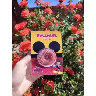 Tag para mini donuts Mickey e minnie - lembrancinha - decoração de mesa - personalizado