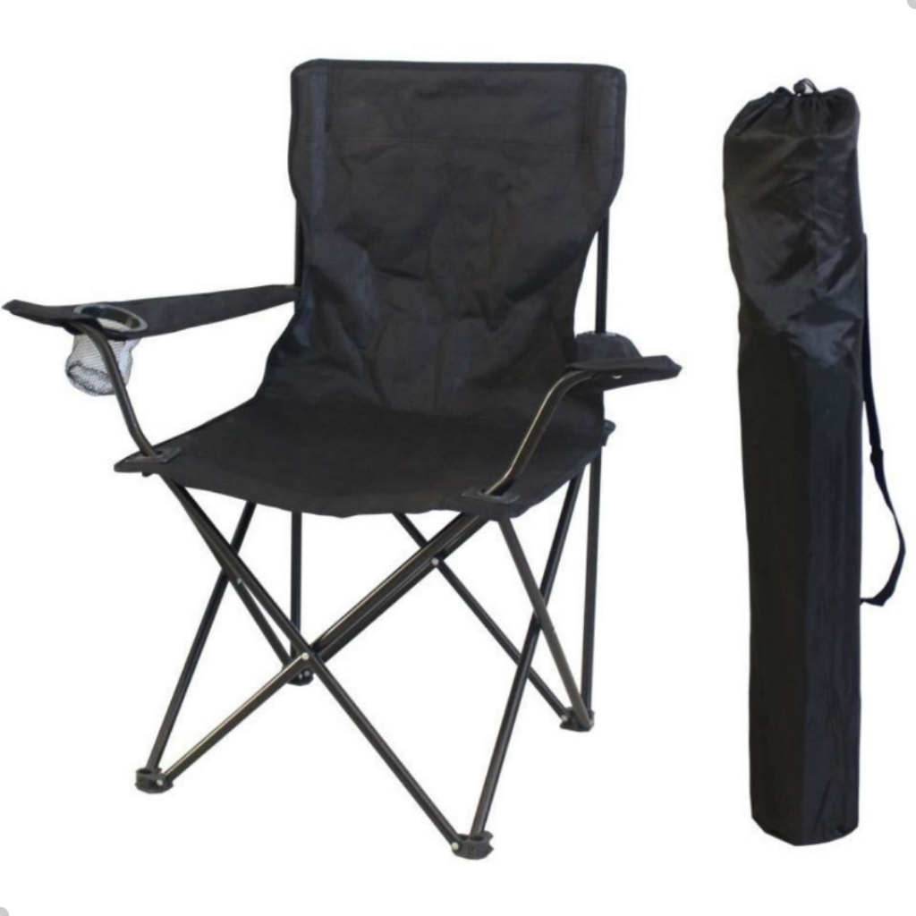 Cadeira Camping Dobrável Porta Copo Bolsa De Transporte Praia Acampamento Pescaria RD1046