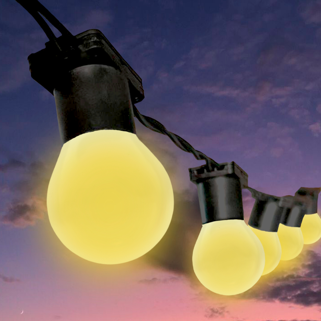 Varal de Luzes 15m Externo Lâmpada LED Amarelo Cordão de Luz | Shopee ...