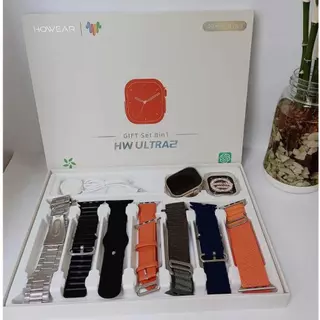 Relógio inteligente Smartwatch HW Ultra 2 serie 9 lançamento 7 pulseiras 49mm ~AMOLED + bluetooth - notificação - NFC