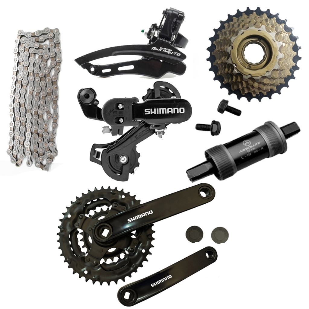 Kit Relação Pedivela+cambios Shimano+corrente+catraca Mtb