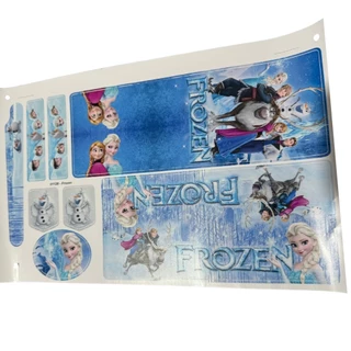 Cartela Adesivos FROZEN Para Quadro de Bicicleta Infantil
