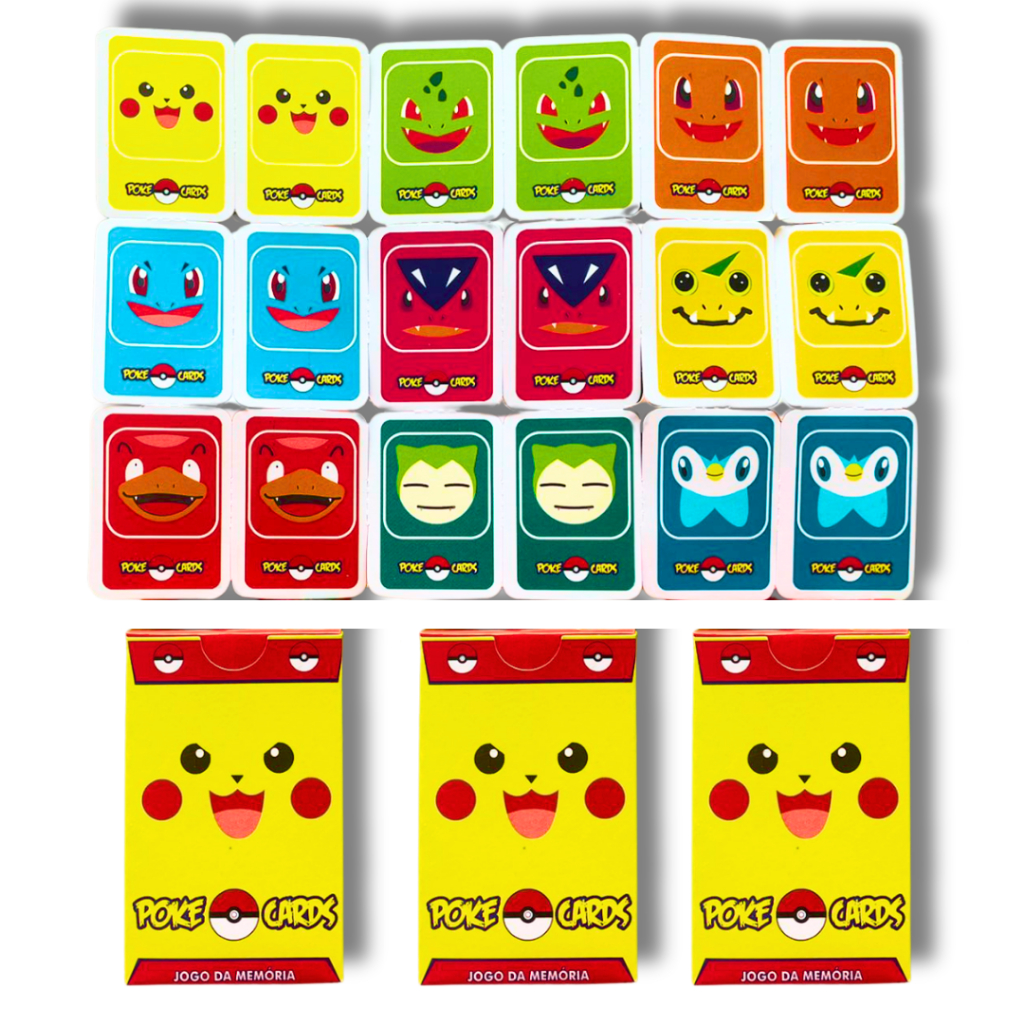 17 JOGO DA MEMORIA POKE CARDS-POKEMON-JOGO INFANTIL/ FESTAS ...
