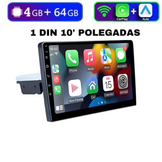 Multimídia 1 Din Android 4gb gb Ram 64gb 10 Polegadas wifi bt gps carplay android auto